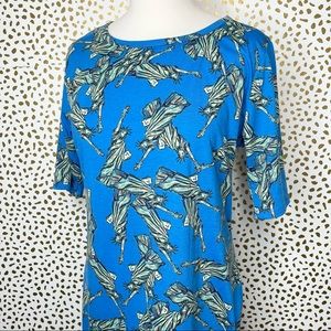 LulaRoe Blue Statue Of Liberty Patriotic Julia Midi Dress
